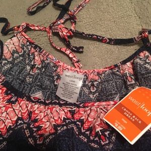 Beach wear short dress with tie at shoulder